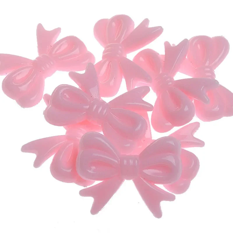 20PCS 29x23mm Small Fresh Bow Resin Hairpin Cream Glue Phone Case DIY Accessories