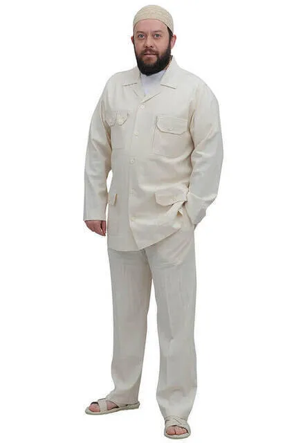 IQRAH Men Safari Suit Beige-1182