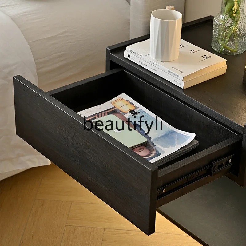 

ZXQItalian Style Floating Bedside Table Creative Steel Plate Bedside Bedroom Multi-Functional Bedside Table Customization