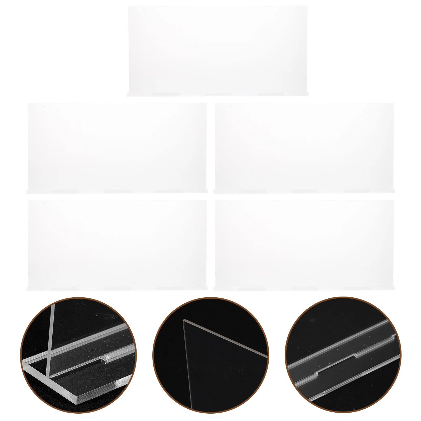 

5Pcs Clear Acrylic Desk Name Plates Office Signs for Wedding Table Number Holders Seating Display Stand