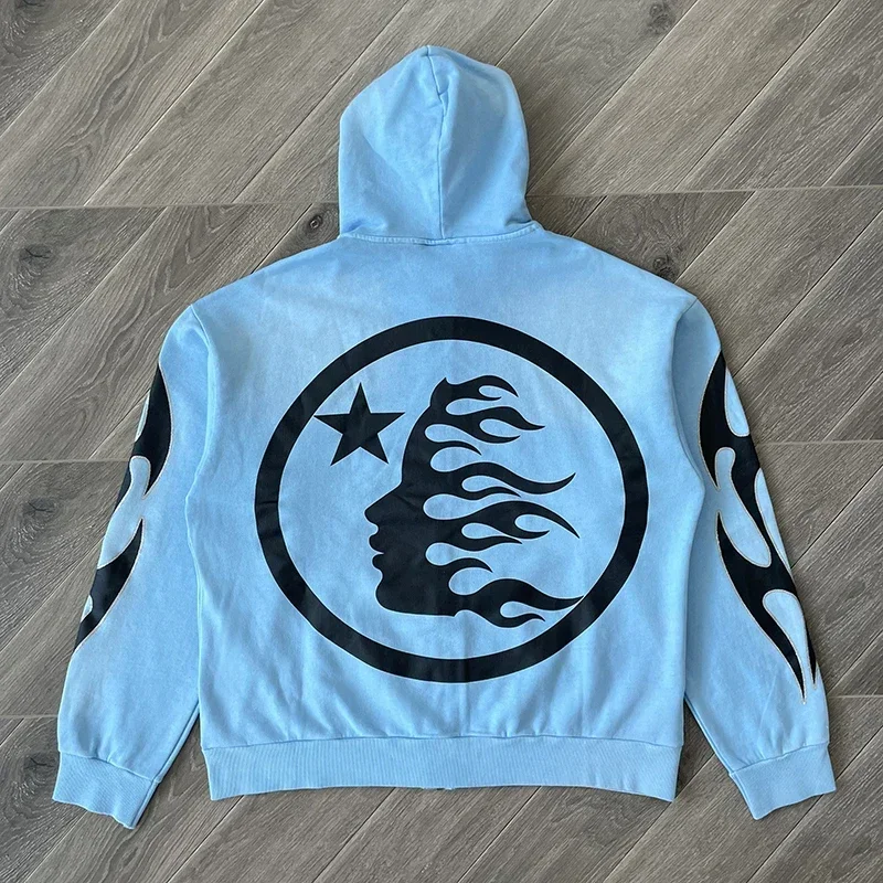 Hellstar Studios vintage washed Wash water zipper hoodie for men and women