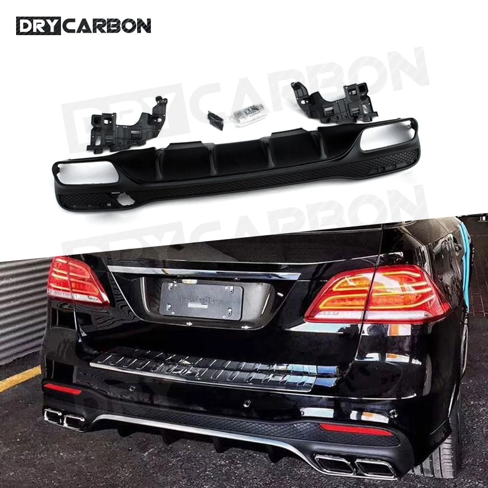 

Rear Diffuser Lip Exhaust Tips PP Bumper Guard Accessories For Mercedes Benz GLE GLS Class W166 GLE63 AMG SUV 2016 2017 2018