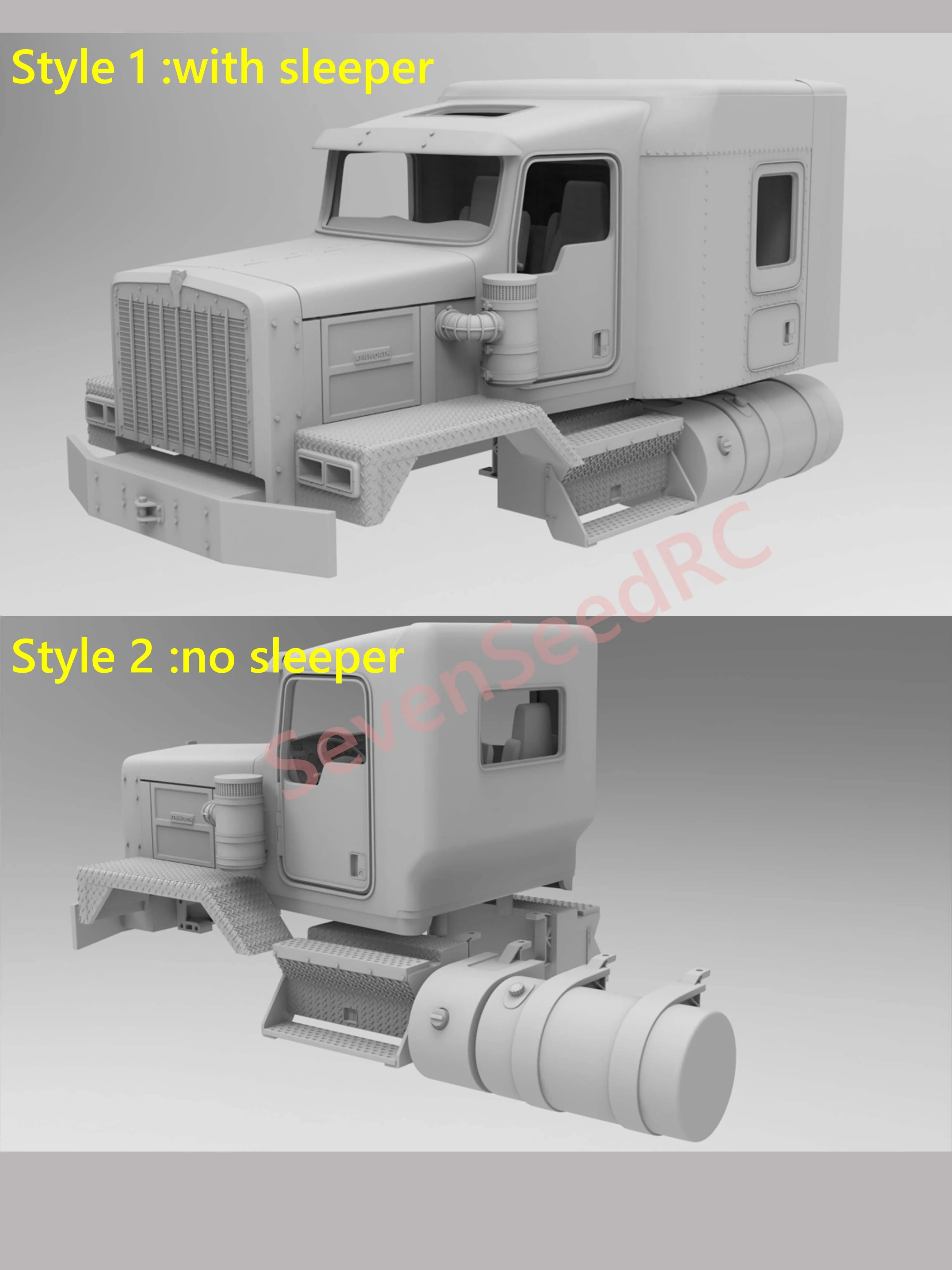 

Комплект грузовика с 3D принтом KENWORTH C-500 SLEEPER CAB Tamiya Fmx, статическая точечная модель JDM Lesu Lxy Scaleclub