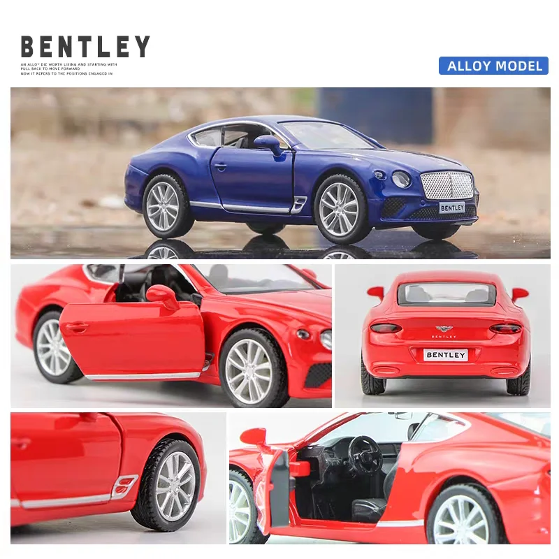 Bentley Continental GT Limousine Simulazione Diecast e Veicolo giocattolo Tirare indietro Porte aperte RMZ città 1:36 Collezione in lega Modello di auto