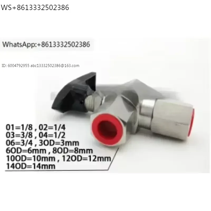 BV3W - OD / F Three way Ball Valve Stainless Steel Valve 1/8 1/4 3/8 1/2 3000 Psi Air Water Stop Valve
