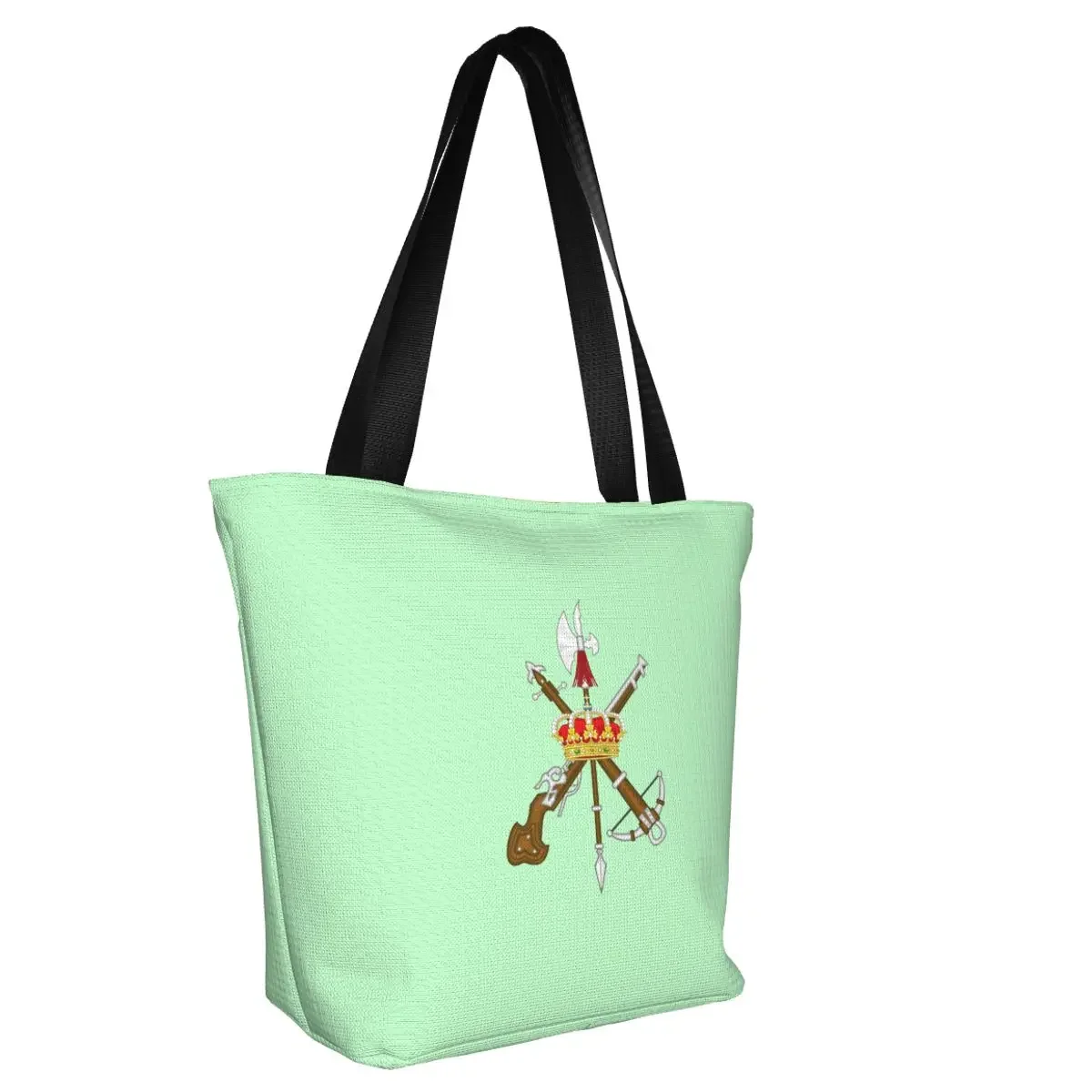 Custom Spanish Legion Canvas Shopping Bag Women Reusable Groceries Spain Army  Shopper Tote Bags