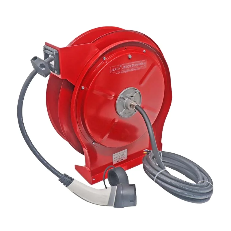 Type2 32A Ev Retractable Charging Reel Ev Cord Charger Cable Reel