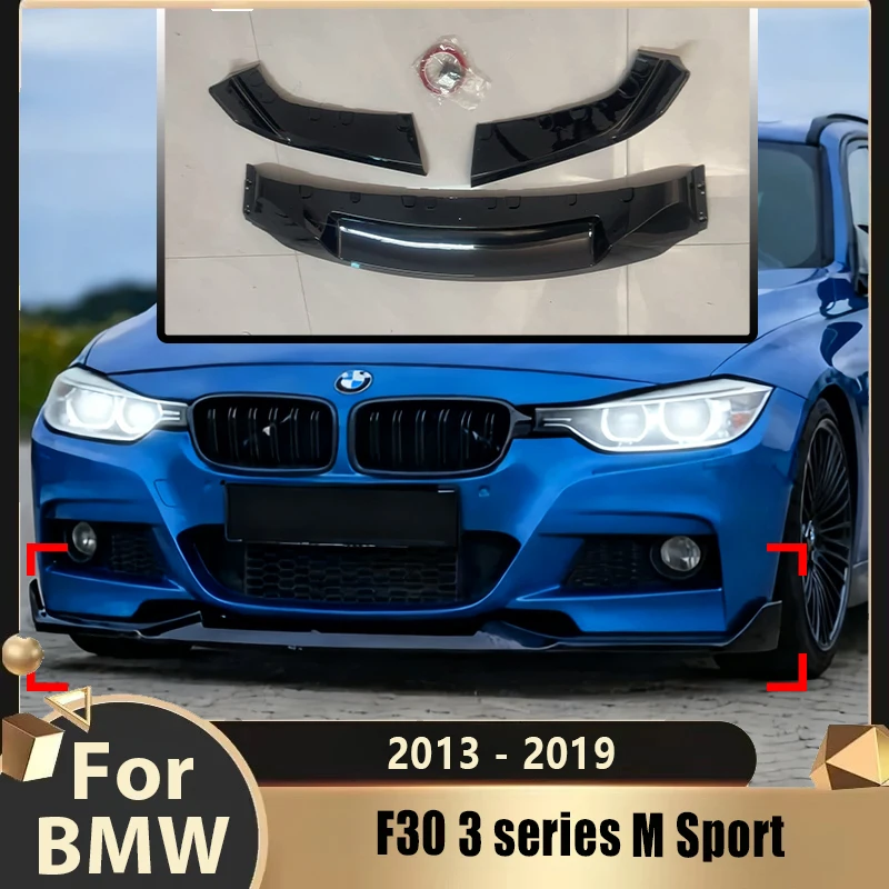 ل BMW F30 340i 335i 330d 325d 320i 328i M Sport 2013-2019 MAD نمط الجبهة حافة مصد السيارة المفسد الفاصل الناشر بوديكيت