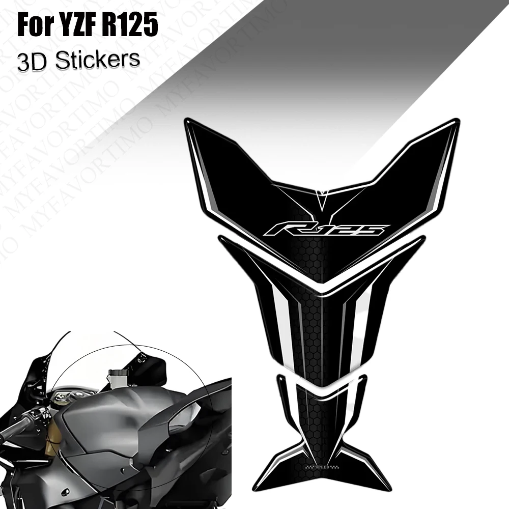 

Motorcycle For Yamaha YZF R125 R 125 Tank Pad Protective Fairing Fender Emblem Badge Logo Stickers Decals 2014-2020