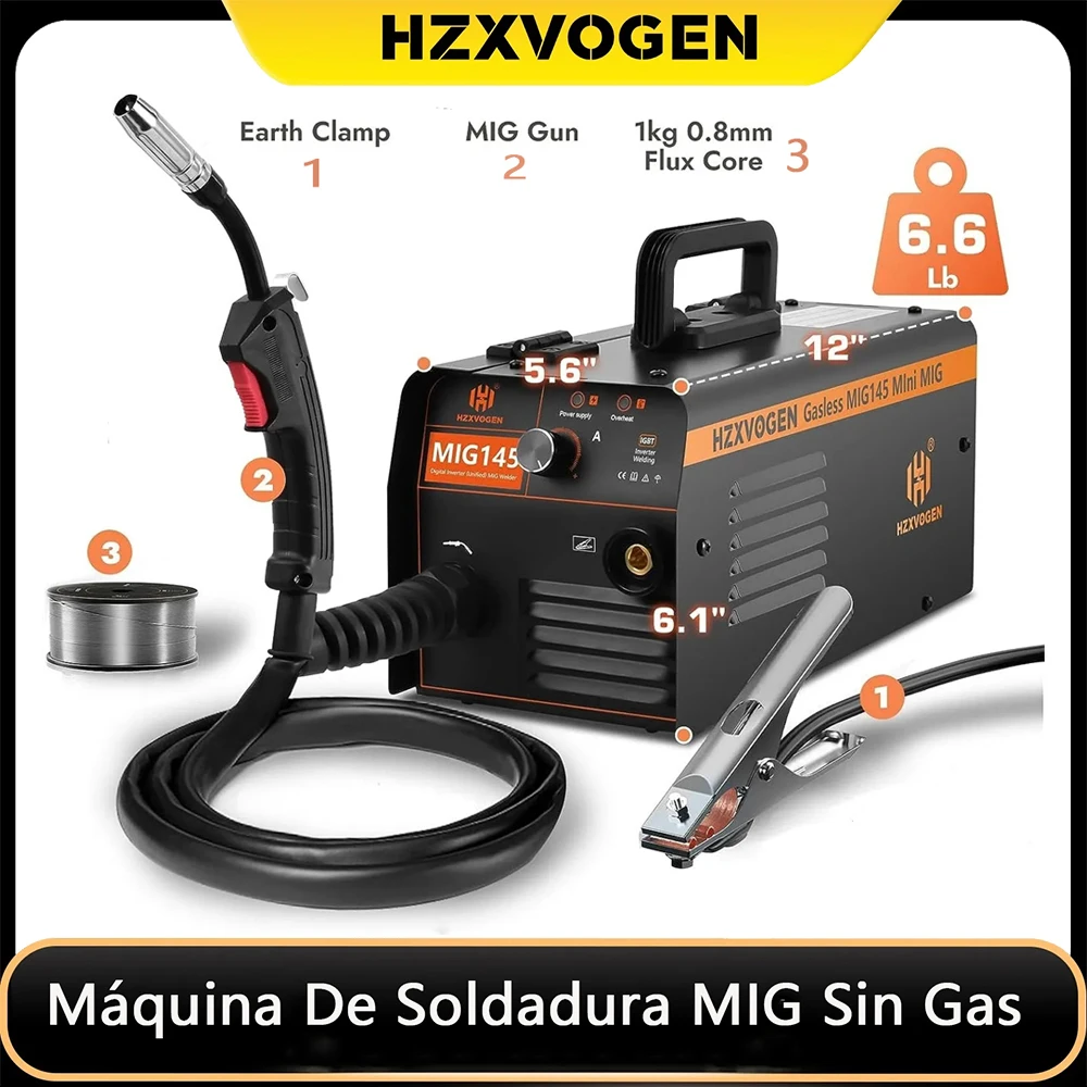 HZXVOGEN 120A Non-Gas Semi-automatic Welding Machine MIG Welder For Gasless Iron Soldering Tool Portable Welders Machine MIG145