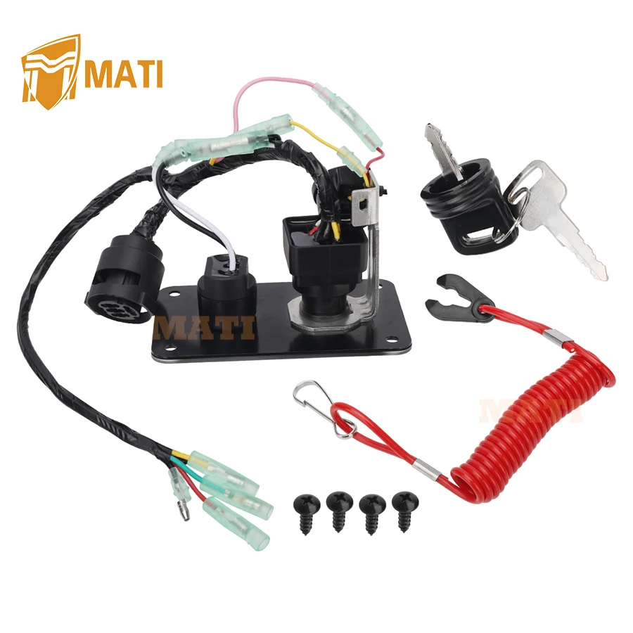 Main Switch Panel Outboard Single Engine Key Switch Panel Assembly for Yamaha Outboard 2-Stroke and 4-Stroke 704-82570-12-00