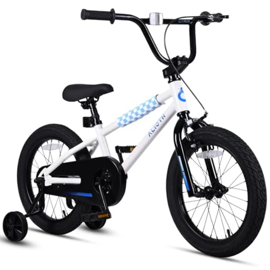 

Велосипед BMX-стиль 12, 14, 16 дюймов с тренировочными колесами, 20-дюймовый велосипед с подножкой для детей 2-14 лет, для мальчиков и девочек, с ножным тормозом, размер M