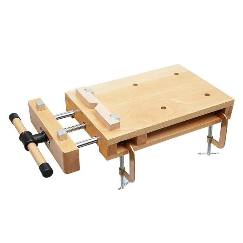 Portable Hardwood Workbench Desktop Woodworking Vise Woodworking Workbench with Clamping and G-Fixtures