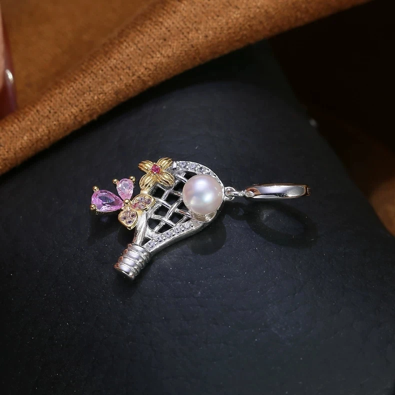 Wholesale S925 Sterling Silver Pendant Mounts Base Findings Settings Mountings Jewelry Fittings for 4-5mm Pearls 3pcs/lot