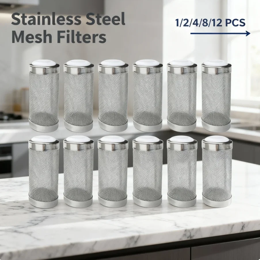 1/2/4/8/12 Stück Aquarium Filter Stahlschutz Garnelen Zubehör Fischnetz Tank Zubehör für Aquaristen