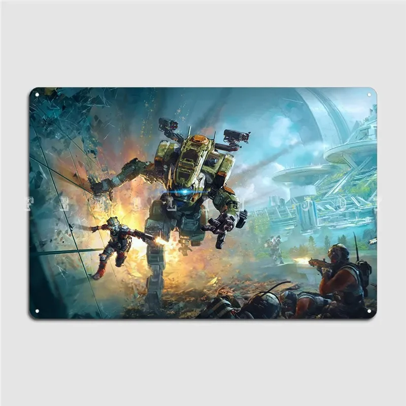 Titanfall 2 Metal Sign Decoration Cinema Kitchen pub Garage Plaques Tin sign Posters