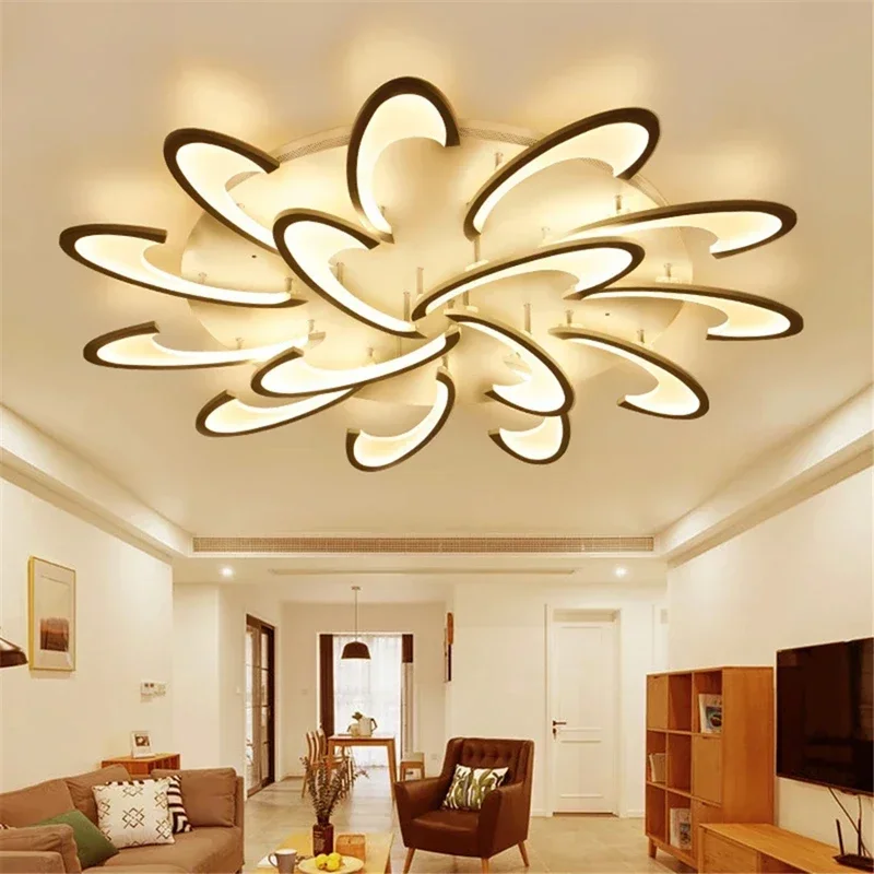 

Nordic Design Black and White LED Ceiling Light Modern Simple Luxury Petal shaped Ceiling Light Study Exquisite Bedroom Light