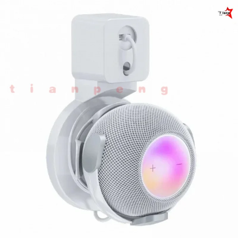 WYORESY For Apple (HomePod Mini) Smart Speaker Socket Wall Mount Bracket no drill no glue socket mount bracket safe handy rental