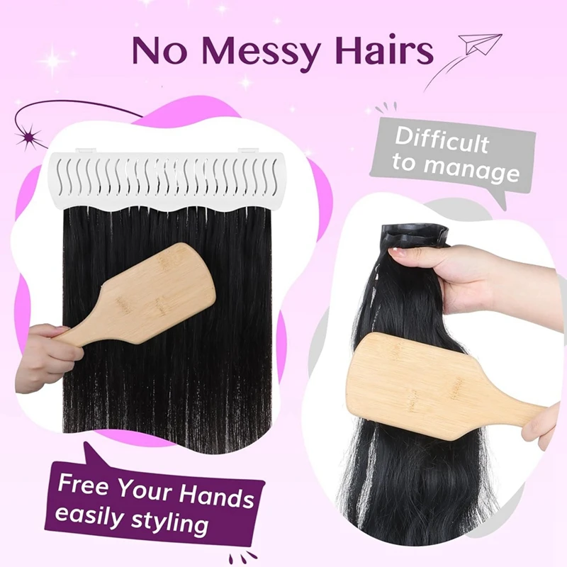 حامل وصلات الشعر BAAG للتصفيف، 4 أوضاع تركيب مع أداة، حامل وصلات شعر مصمم للغسيل