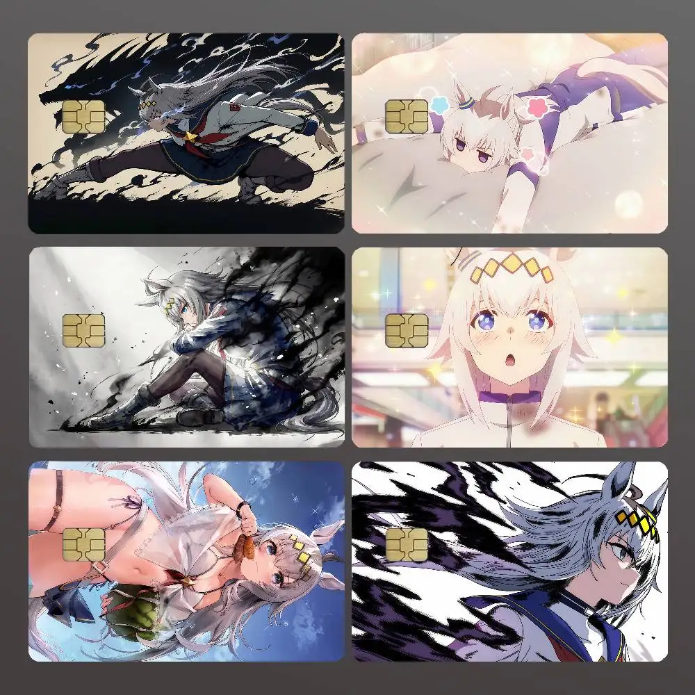 Anime U-Umamusume Oguri Cap Credit Skin Cover Card Stickers 4PCS Film Bus Pass Front Decoration Bank Debit Waterproof