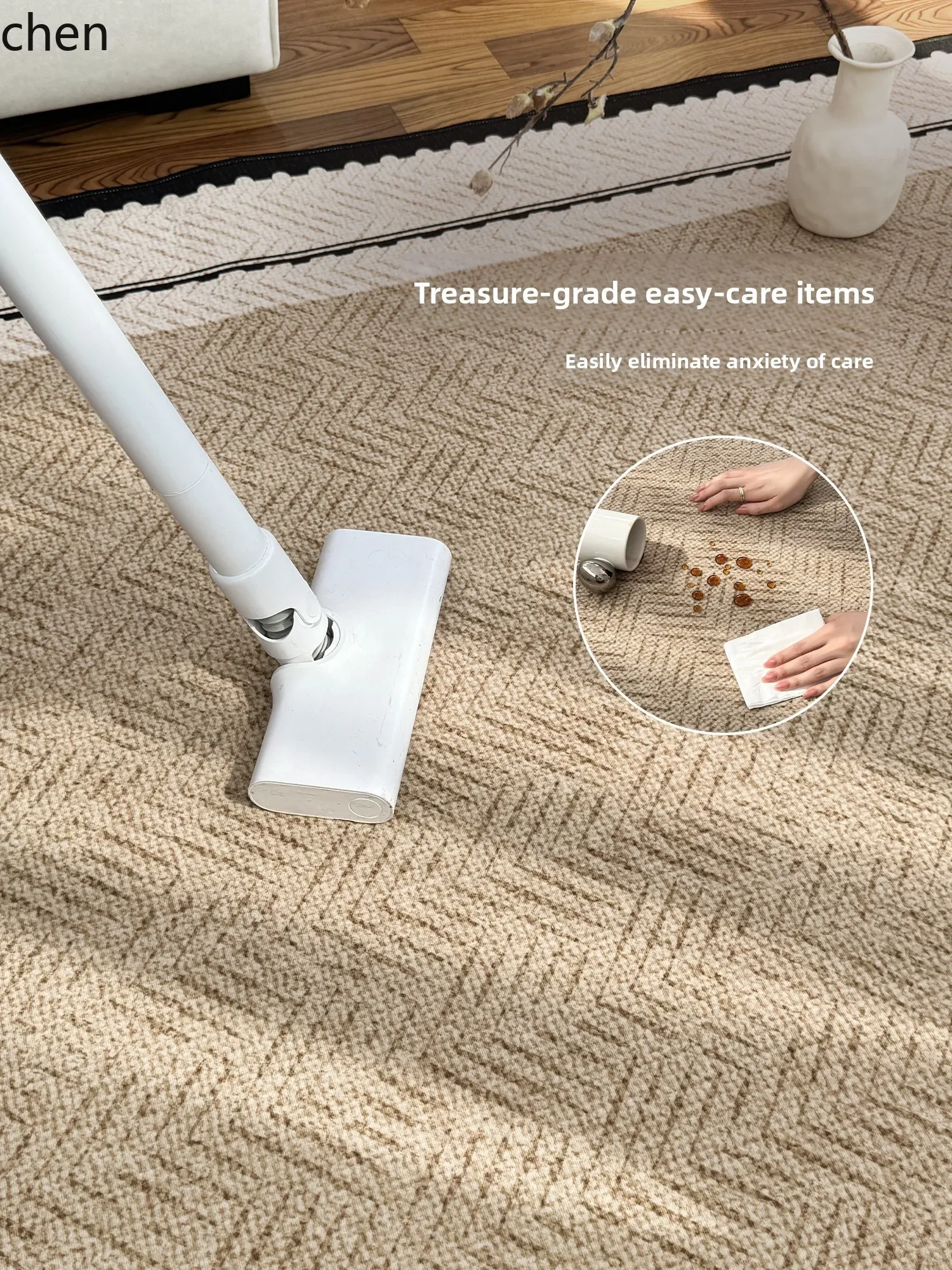 

L20- Carpet Living Room Vintage Style Washle Sofa Bedroom Rug High-End Home Retro