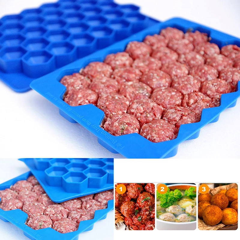 37 Grid Silicone Meatball Mold Shaker Rice Ball Maker Fish Beef Balls Making Tool Kitchen DIY Cooking Accessories