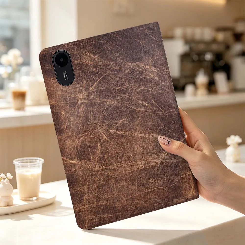 Brown Vintage Texture For Xiaomi Poco Redmi Pad 8 2 4 5 6 6S 7 7S SE Pro Max 14 11 8.7 11.2 12.5 Inch Tablet Case Fashion