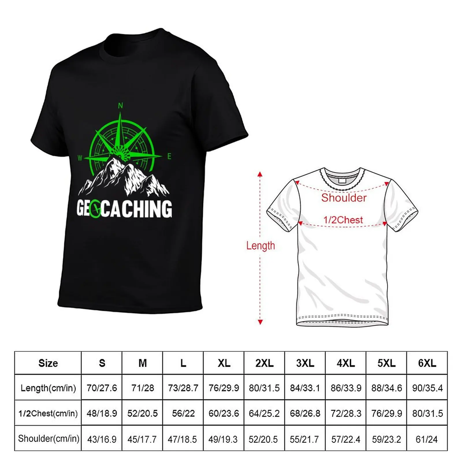 Geocaching Cache Radar Gps Geocacher T-Shirt Casual Lightweight Short Sleeve Top