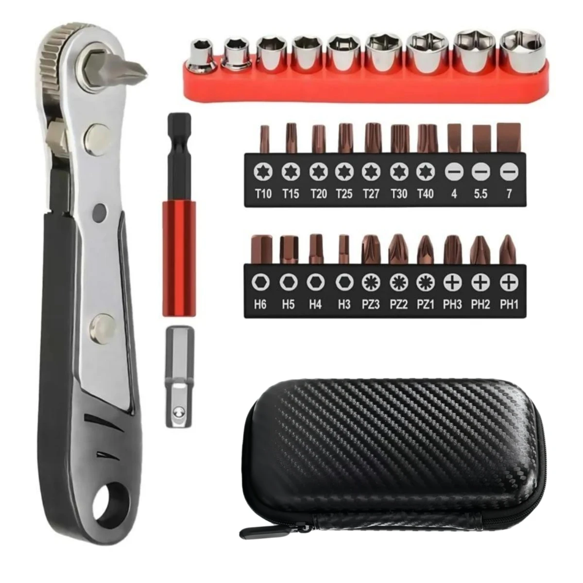 Winkel- und Offset-Schraubendreher für enge Räume. Praktisches, Multifunktionales, Professionelles Mini-Ratschenset – Detail 2