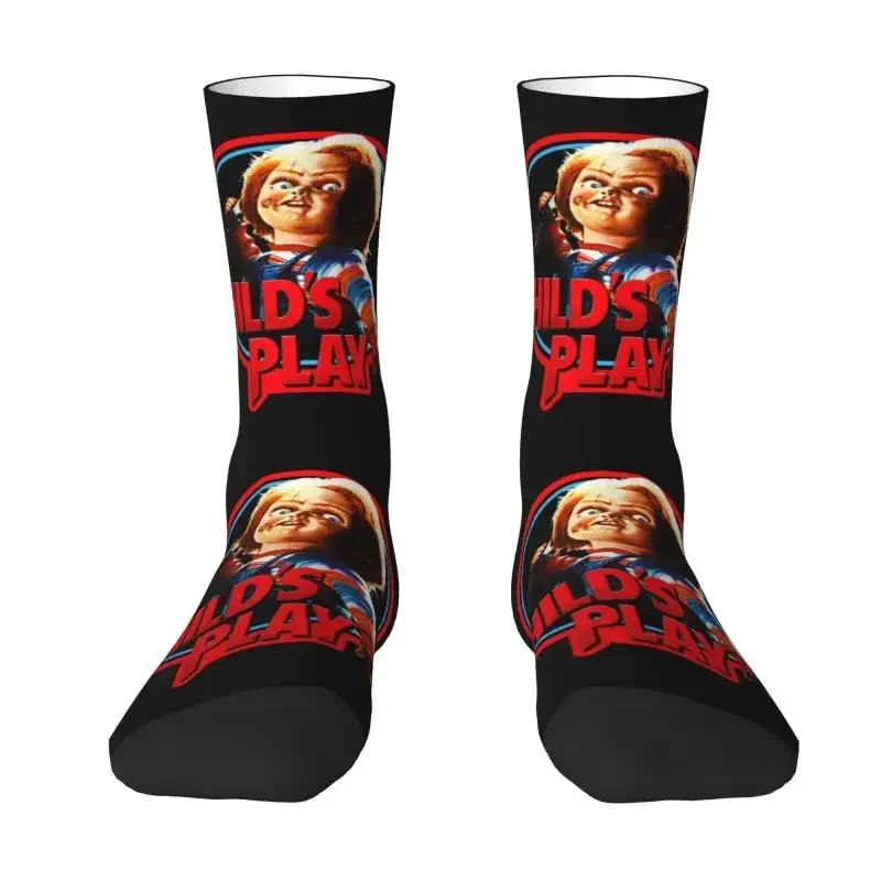 Fun Printing Child's Play Chucky Socks for Men Women Stretch Summer Autumn Winter Horror Movie Crew Socks