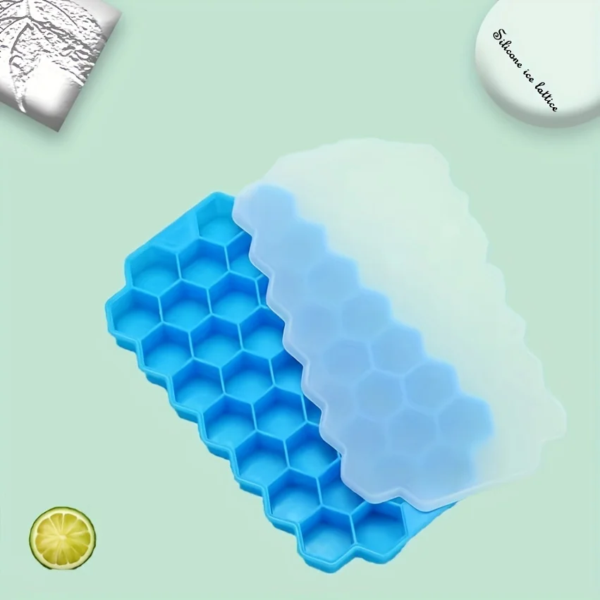 Food Grade Silicone Honeycomb with Lids - Easily Removable Mould for Ice Cream, Cold Drinks, Whiskey Cocktails - BPA-Free view 3