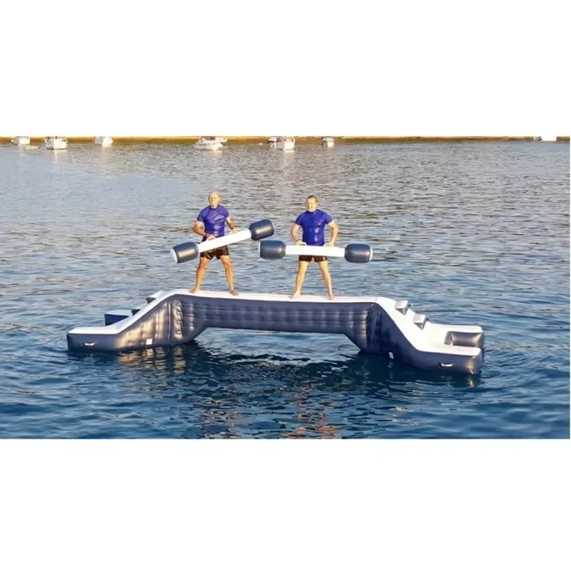 Inflatable Water Joust - Backyard Lake Pool Party Activity for Kids Adults, 2-Person Aquatic Combat with Balance Beam Hammer