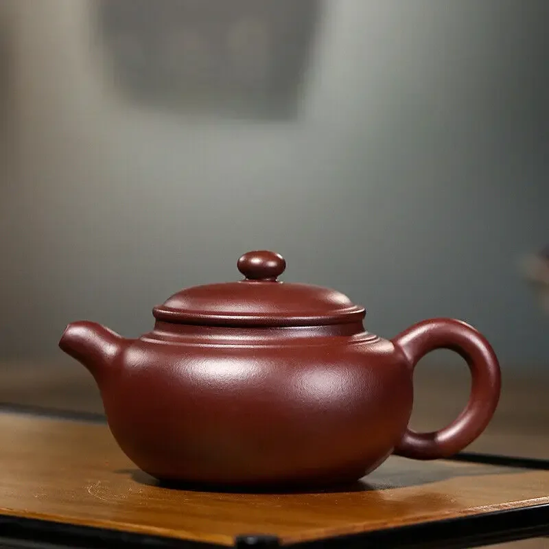 China Yixing Zisha Pottery Purple Red Clay Handmade 200cc Mesh Teapot