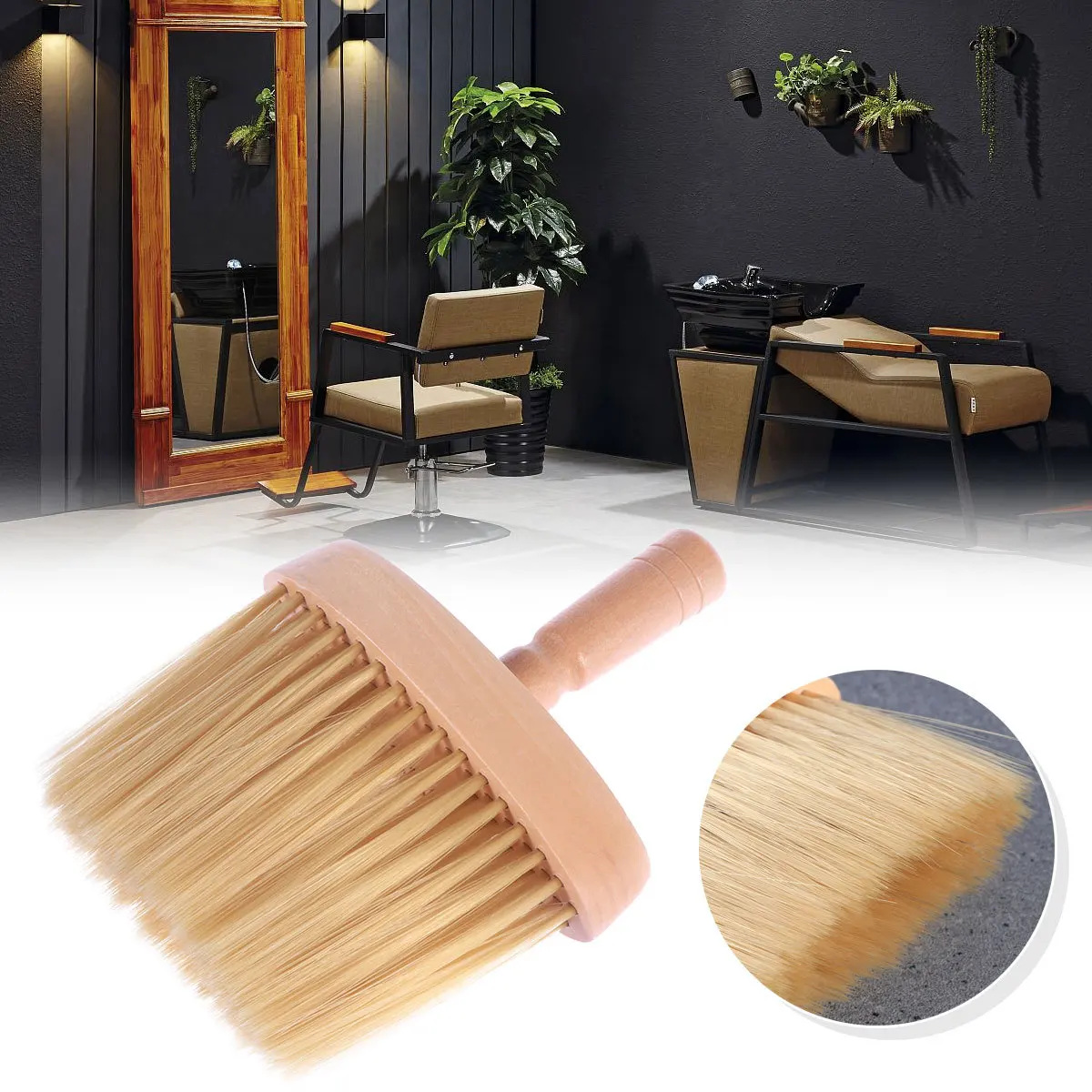 Boar Bristle Brush Soft Touch Quick Hair Removal Standup Display Durable Neck Cleaning Tool For Salon Barber Hair Cutting