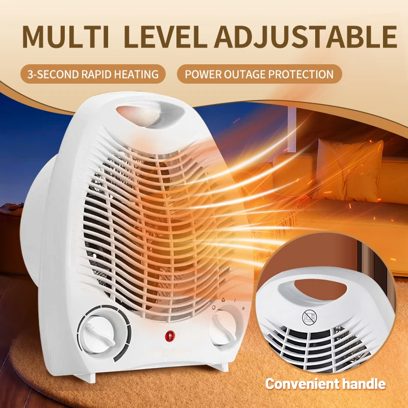 EU Dual-purpose Heating Fan Office Bedroom Desktop Floor Circulation Heating Low Noise Heating Fast Safety and Energy Saving