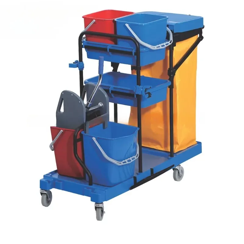 Multi-purpose Cleaning Trolley Janitorial 3-shelf Housekeeping Cart