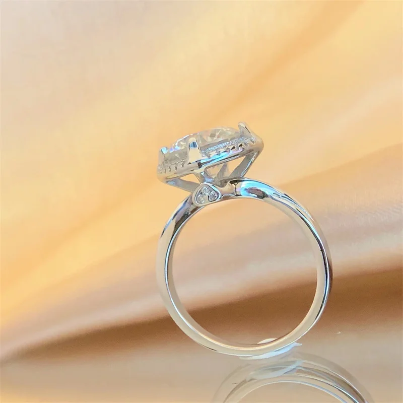 ZHESHIYUAN Lefei موضة الاتجاه الفاخرة الكلاسيكية الماس مجموعة مويسانيتي 3 CT حلقة مربعة سحر النساء الفضة 925 مجوهرات الحفلات هدية