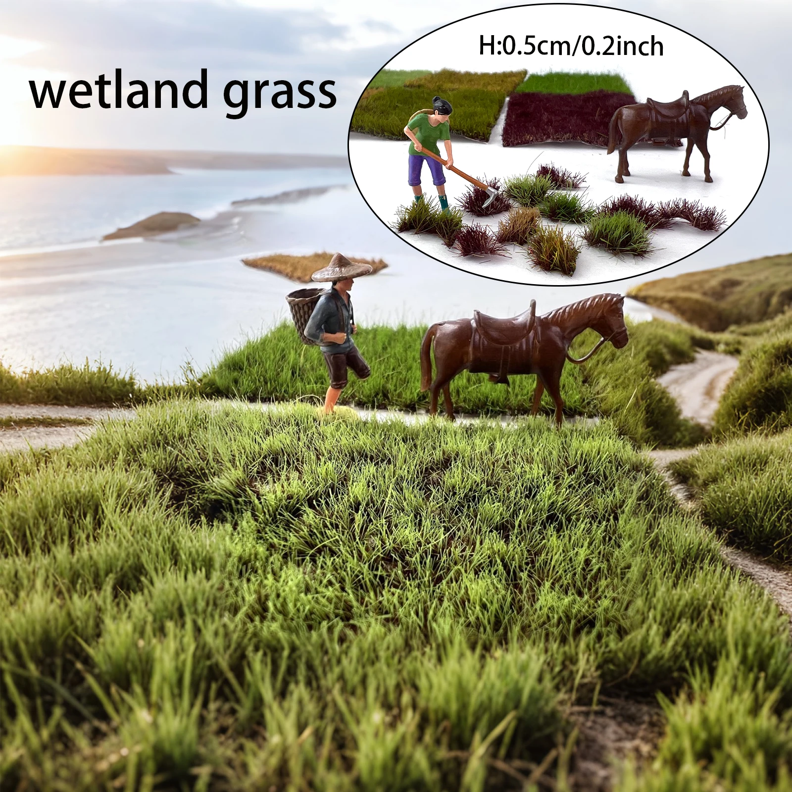 

5mm Wetland Grass Tufts Artificial Miniature Grass for Diorama Model Railway DIY Terrain