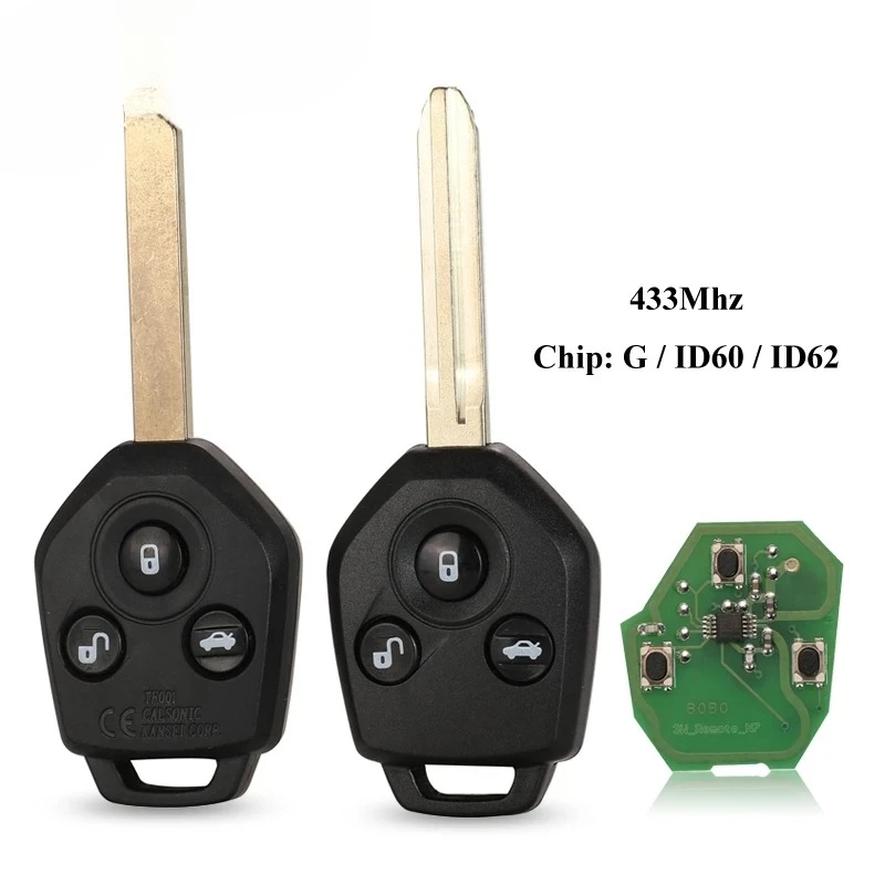 Llave remota de 3 botones con Chip 433MHz 4D62 ID60 G para Subaru Forester OutBack XV Origianl/llave plegable con tapa mejorada