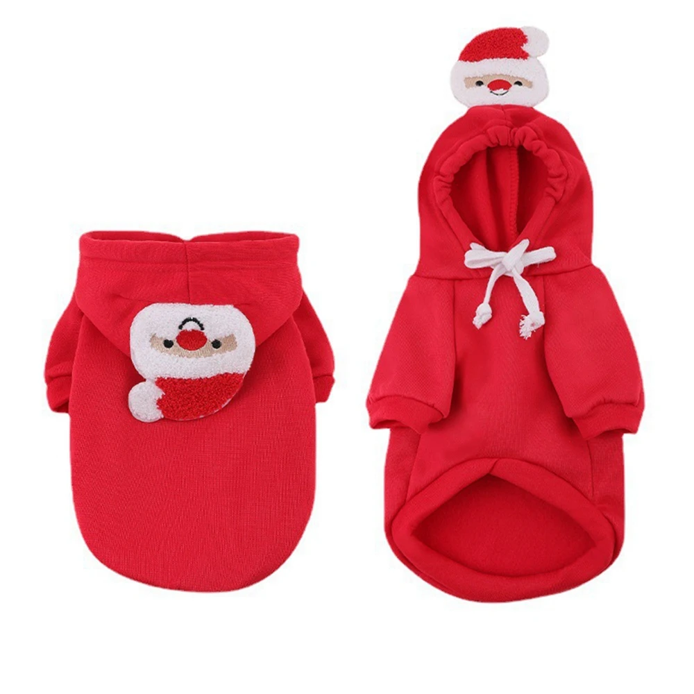 Christmas Dog Clothes Winter Warm Pet Dog Hoodies Cute Santa Xmas Tree Design Dog Cat Jacket Coat Puppy Christmas Pet Clothing