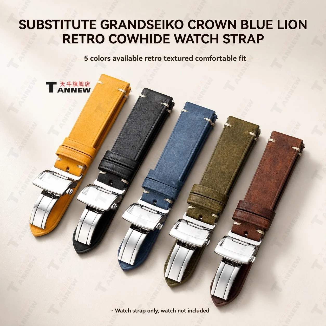 Compatible with Grand Seiko SBGA407G 19/20mm Blue Alligator Watch Band Genuine Leather Replacement Strap for Heritage Collection