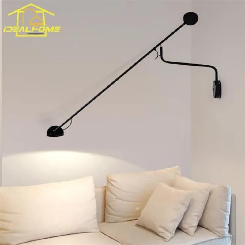 Imagem -05 - Rotatable Braço Longo Led Lâmpada de Parede Designer Industrial Moderno Ajustável Montado Sala Quarto Home Decor