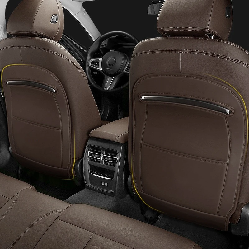 Car Seat Back Anti-kick Pad For BMW 3 5 Series F10 G20 X1 X2 X3 X4 iX3 M Power Performance Full Surround Leather Anti Dirty Mat