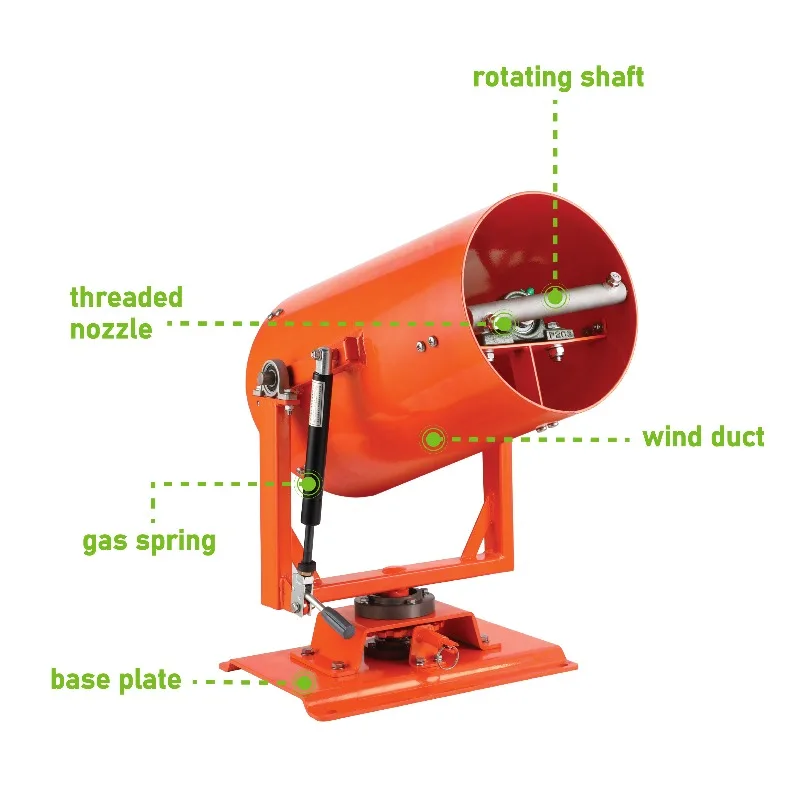 Mobile Fog Cannon Spraying Machine 16M For Small Orchard Pasture Temporary Road Construction Dust Disinfection Mist Blower
