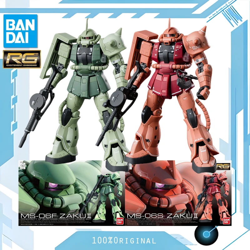 

BANDAI Anime RG 1/144 MS-06F ZAKU2 And MS-06S ZAKU2 Mobile Suit Gundam Model Kit Assembly Plastic Action Toys Figures Gift