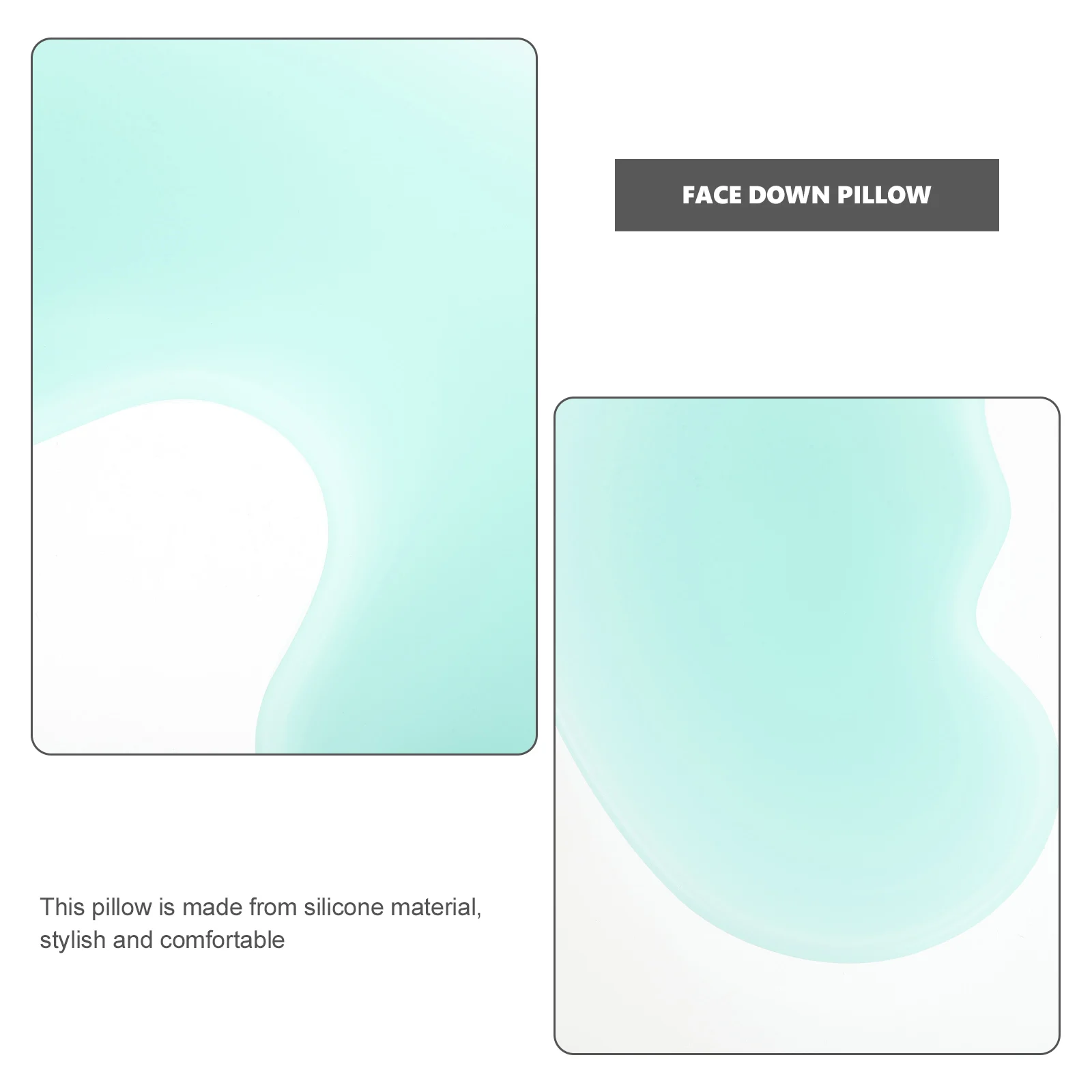 

Pillow Silicone Body Bed Pillows Face down Hair Massage Headrest Light Green Travel