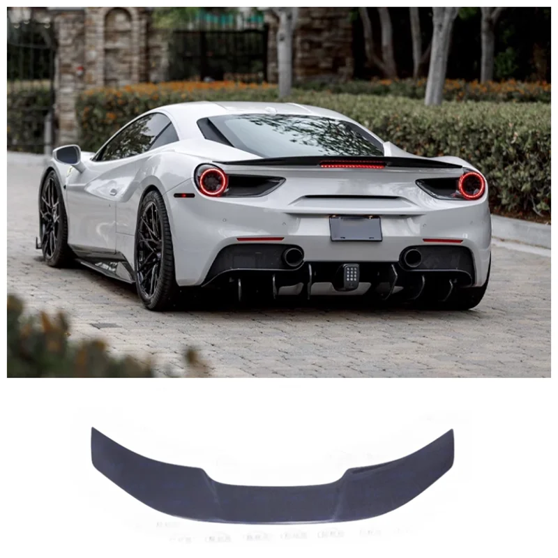 

GTB Style Fits For Ferrari 488 2015-2019 High Quality Carbon Fiber Car Rear Bumper Trunk Lip Spoiler Wing