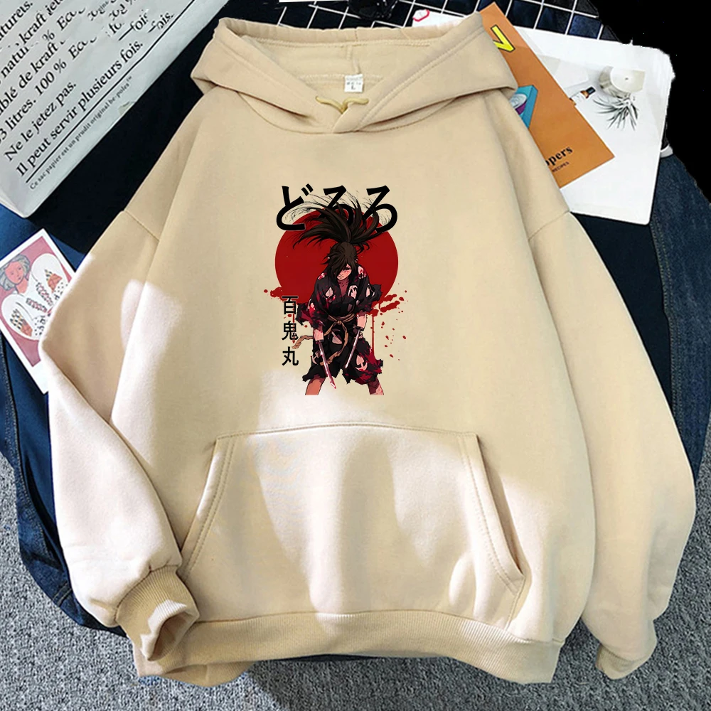 Japan Anime Dororo Hyakkimaru Graphic Printed Hooded Manga Hoodie Long Sleeve Men Sweatshirts Hip Hop Fashion Male Sudaderas