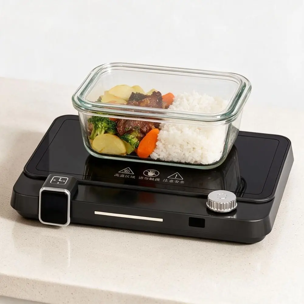 Temperature Display Mug Warmer Knob Design Remote-controlled Cup Heater Rectangular Adjustable Temperature Thermal Coaster