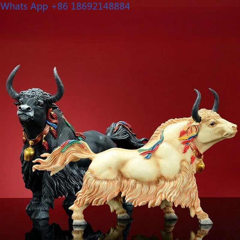 Simulated Resin Tibetan Yak Model Small Ornament Ethnic Animal Craft